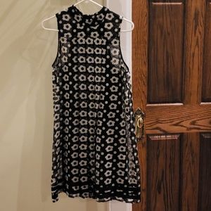 Black with white flowers sixties inspired dress